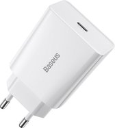 Baseus Speed Mini Oplader USB C wit - 20W - compact design - snellader - PD Power Delivery 3.0