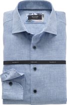 Olymp Signature Tailored Fit Linnen - Overhemd Voor Heren - Licht Blauw Linnen - 39
