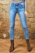 Broek Toxik3 medium hoge taille jeans met scheuren