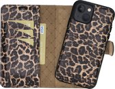 Bouletta - iPhone 13 - Uitneembare BookCase Hoesje - Smooth Leopard
