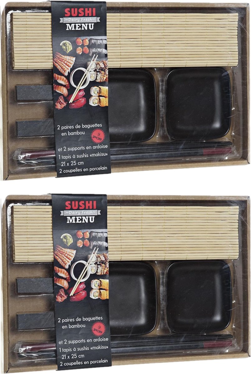 Keramieken sushi servies/serveerset voor 4 personen 7delig Sushi