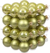 36x stuks kerstversiering kerstballen salie groen (oasis) van glas - 4 cm - mat/glans - Kerstboomversiering