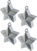 4x morceaux de poids de ballon étoile à paillettes argentées