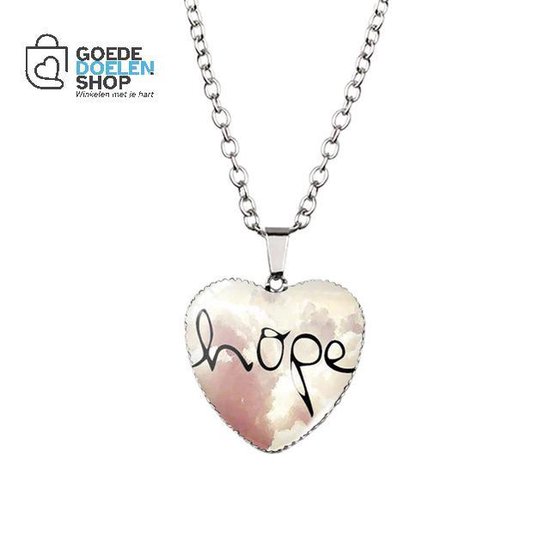 Foto: Goededoelen shop medaillon ketting hope hope sieraad hope statement ketting wellness house