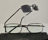 Leesbril +3,0 met MINERAAL GLAS in metalen brillenkoker / ZILVER / bril op sterkte +3.0 /  leesbril unisex / Aland optiek 022 / anti kras leesbril / lunettes de lecture avec verres