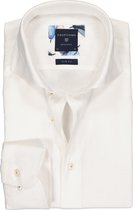 Profuomo Slim Fit  overhemd - wit linnen/katoen Oxford - Strijkvriendelijk - Boordmaat: 40