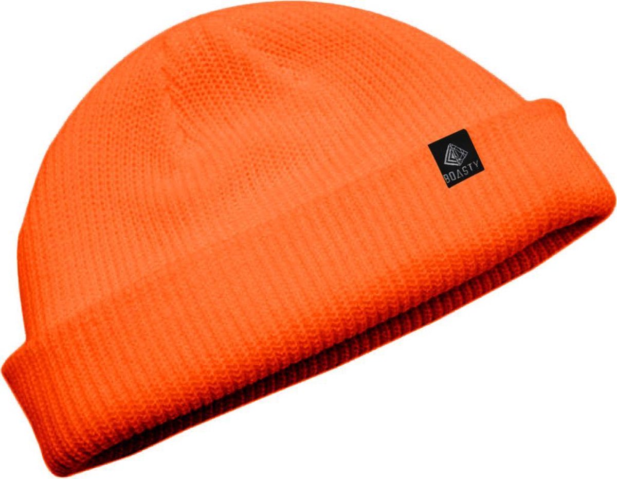 Boasty ® Beanie Muts -Neon Orange Fisherman- Muts, uniseks Vissers Beanie Retro Navy Style Beanie-Hat-Hoed - Beanie - Hippie - One size - hippie accessoires-retro - Hoed- kerstcadeau