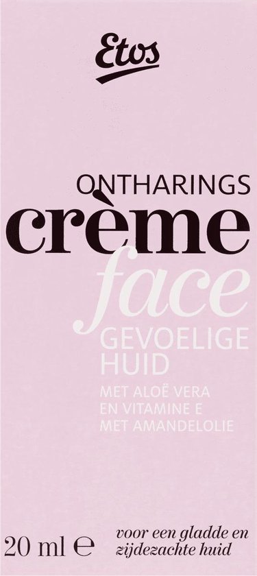 verraad Meerdere Speels Etos Ontharingscrème Face - Gevoelige huid - Aloë Vera, Vitamine E &  Amandelolie | bol.com