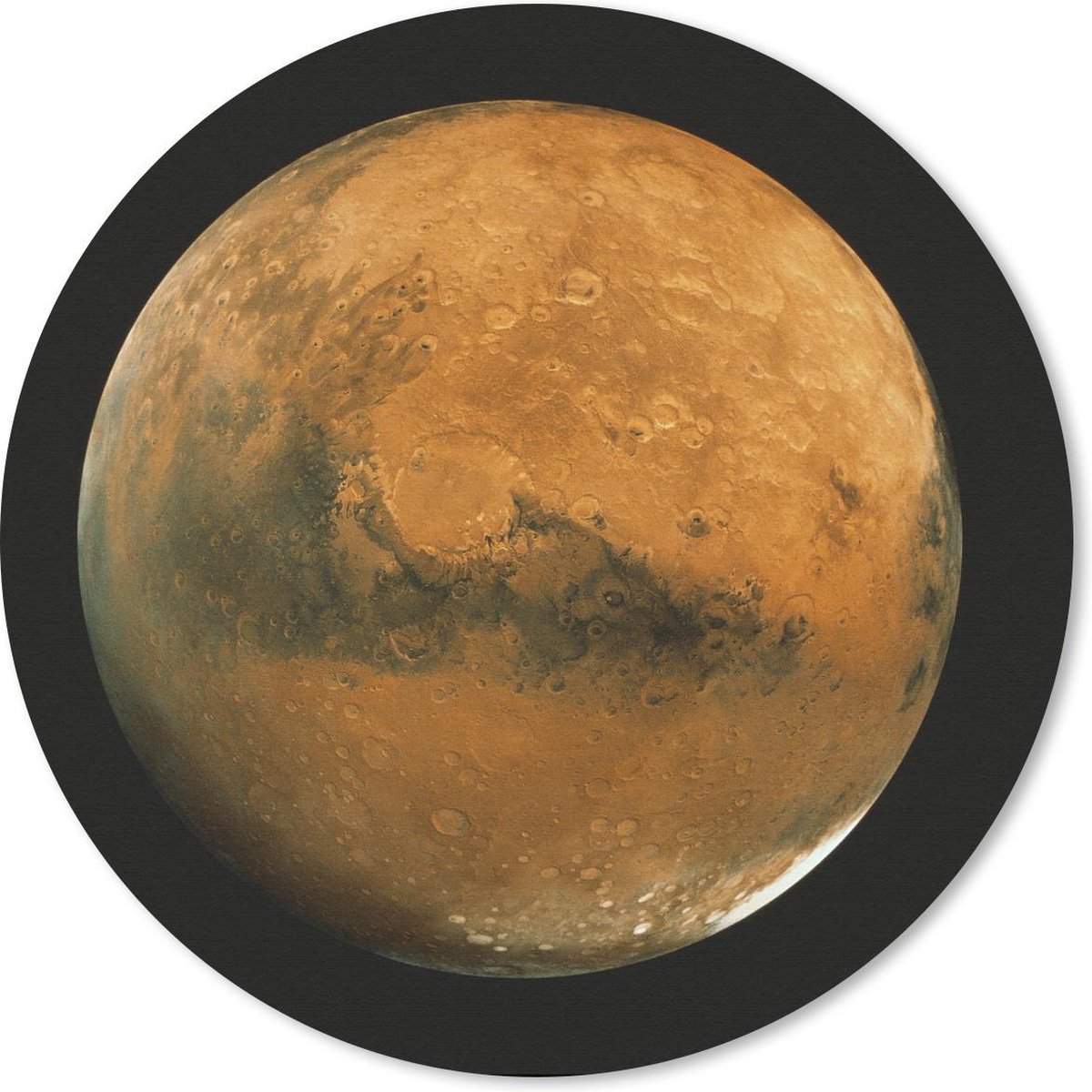 Muismat rond 40x40 cm - Mousepad Mars in een donkere hemel - Ronde muismatten