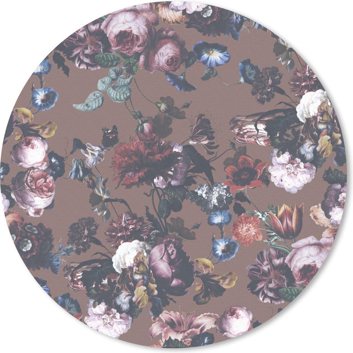 Muismat rond 40x40 cm - Mousepad Bloemen - Tuin - Oranje - Ronde muismatten