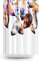 Zethome Feathers - Douchegordijn 180x200 cm - Badkamer Gordijn - Shower Curtain - Waterdicht - Sneldrogend en Anti Schimmel -Wasbaar en Duurzaam