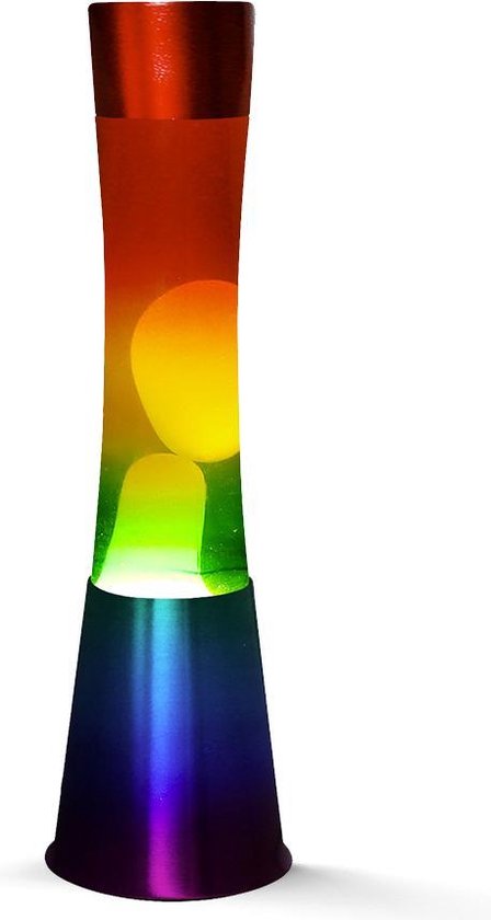 Lavalamp - Lava Lamp - Sfeerlamp - 40x11 cm - Glas/Aluminium - 25W Rainbow -... bol.com