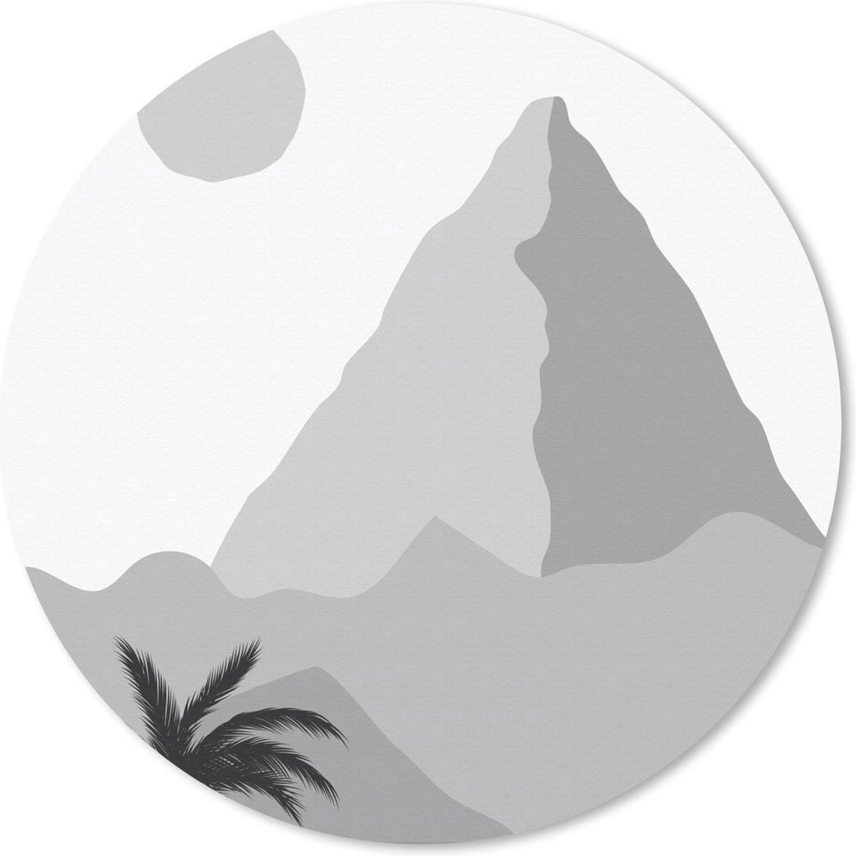 Muismat rond 50x50 cm - Mousepad Illustratie - Pyramide - Zwart - Wit - Ronde muismatten