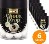 Venco Choco Drop Wit Salmiak 6 potten à 146 g Snoep - dropchocolade - Snoep cadeau