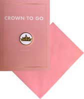 Geluksmuntje “Crown to Go” met Wenskaart en Envelop | Lucky Coin | Verjaardagskaart Prinsessen Kroontje | Grappige Wenskaart voor Meisjes en Vrouwen | Vrolijke Kaart | Uitnodiging