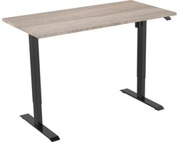 Active zit sta bureau elektrisch - 120 x 80 cm - zwart frame - Robson Eiken werkblad - ergonomisch bureau - verstelbaar bureau