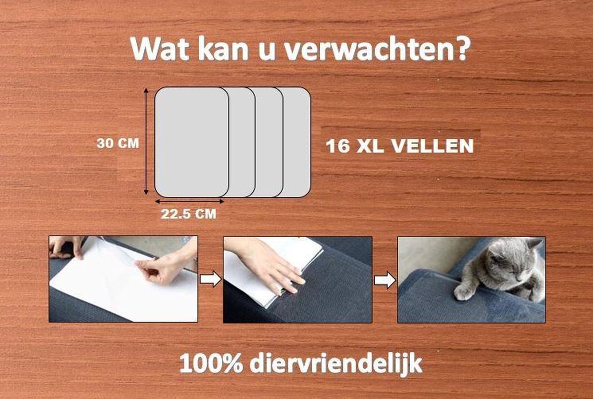 huisdieren bescherming - Anti-krab bescherming - 4 stuks extra groot (45 x 30CM) - Bescherming tegen krabschade - Krabpaal voor katten thumbnail 3
