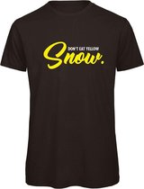 T-shirt zwart XL - Don’t eat yellow snow - soBAD. | Foute apres ski outfit | kleding | verkleedkleren | wintersport t-shirt | wintersport dames en heren