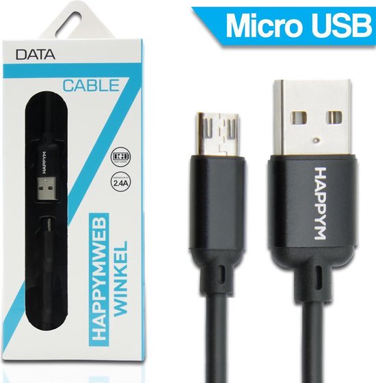 Micro USB Kabel 2 Meter Oplaadkabel - Micro USB naar USB 2.0 - Voor Samsung  -... | bol.com