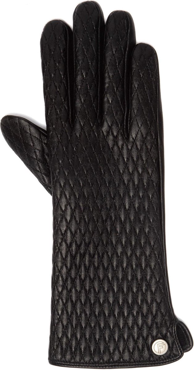 Leren Handschoenen Dames Schapenleer - Extra Lang - Touchscreen - Zachte Wollen Voering - Model Jade - Zwarte Dames Handschoenen - maat S