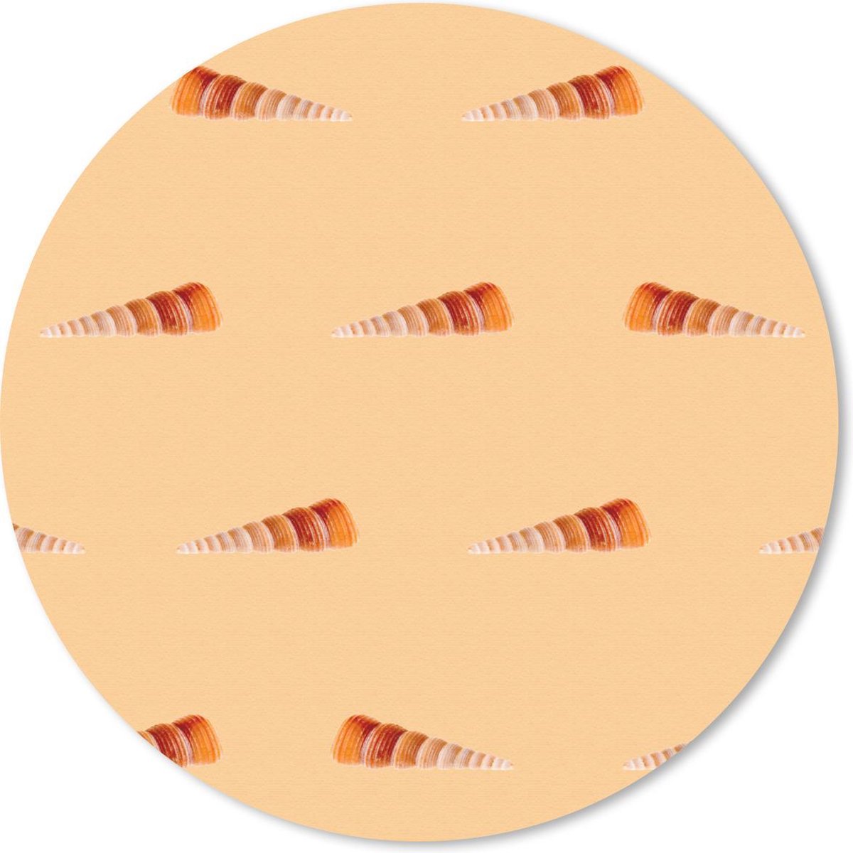 Muismat rond 40x40 cm - Mousepad Schelpen - Patronen - Oranje - Ronde muismatten