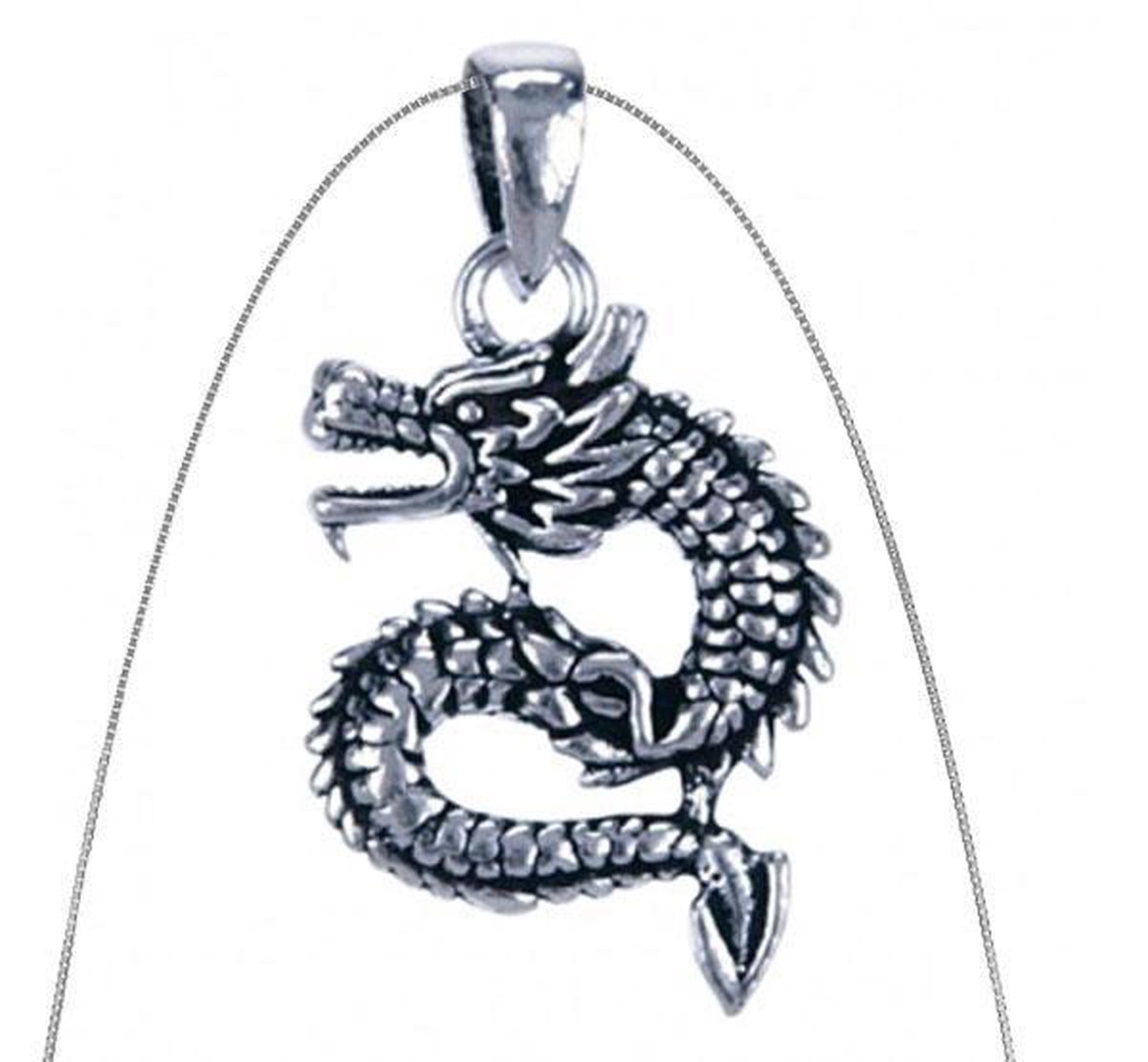 natuursieraad - 925 sterling zilver draak ketting - 45 cm