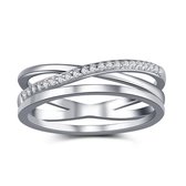 Di Lusso - Ring Montrouge - Zirkonia's - Zilver 925 - Dames - 17.00 mm