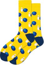 Winkrs - Bowlers sokken - Geel paar sokken met Bowling Pins enBowlingballen - Heren maat 41-46 - Sport, Bowlen