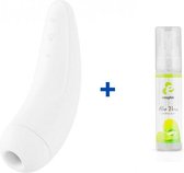 Satisfyer Curvy 2+ - Wit - Luchtdruk Vibrator + EasyGlide Aloe Vera Waterbasis Glijmiddel - 30ml