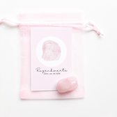 Edelsteen in zakje ''rozenkwarts'' trommelsteen, knuffelsteen, natuursteen, giftset, liefde