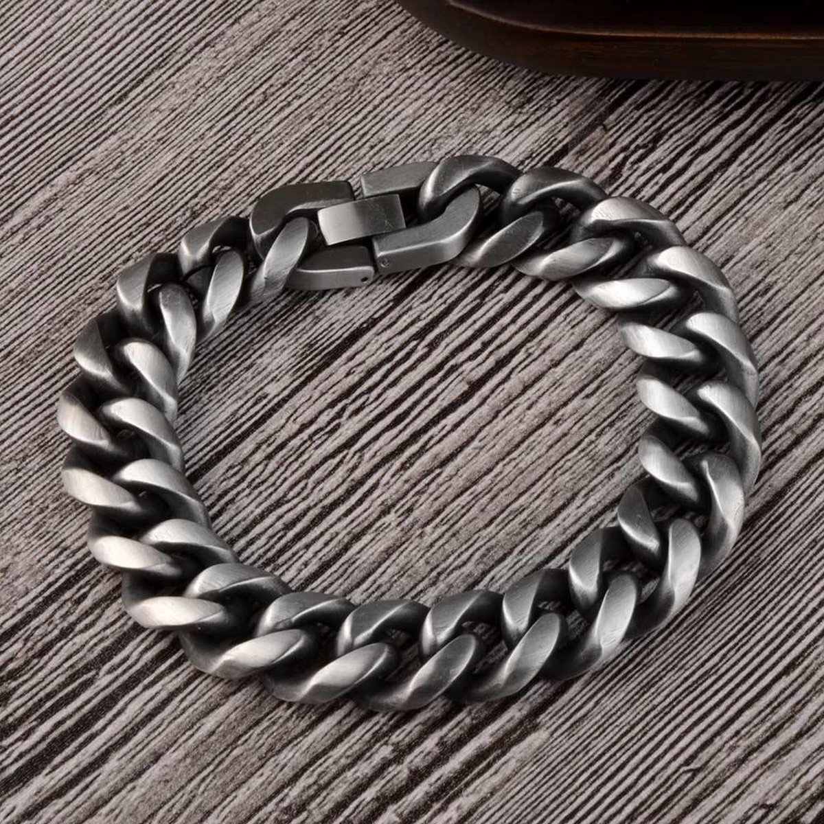 Di Lusso - Armband Raff - Stainless Steel - Zilverkleurig - Heren - 22 cm