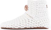 Kingdom of Wow - Sloffen Hoog Unisex Wol Snow Wit Maat 41/42 - Handgemaakt