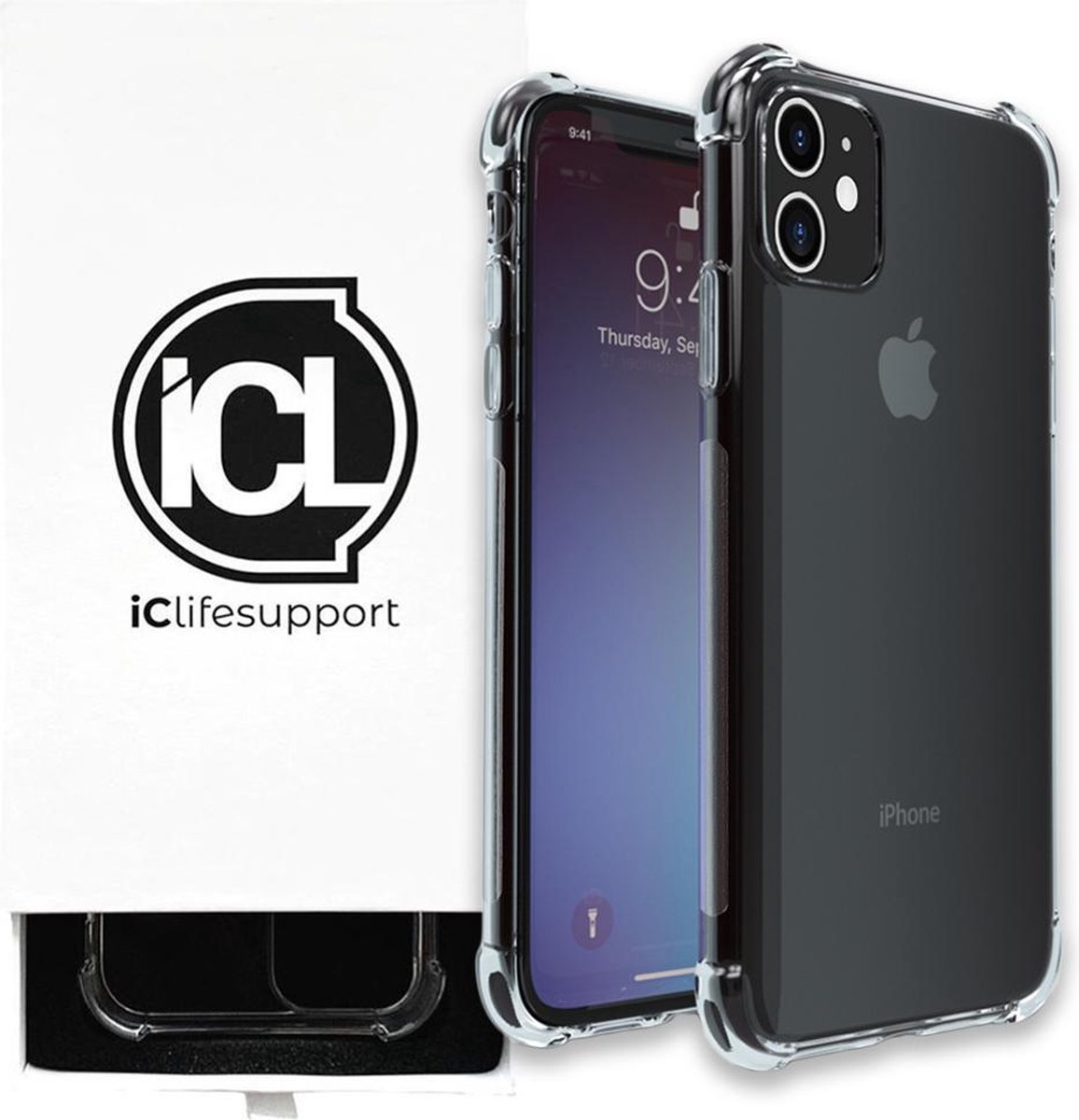 iphone 13 hoesje apple siliconen transparant case – shock proof hoesje voor iphone 13 geschikt voor magsafe