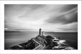 Walljar - Lighthouse Seascape - Zwart wit poster