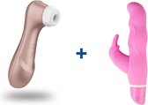 Satisfyer Pro 2 Next Generation - Luchtdruk Vibrator + G-Bunny Rabbit Vibrator - Tarzan Vibrator