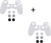 Battletron geschikt voor Playstation® PS4 controller skin - 2 stuks-  transparant wit