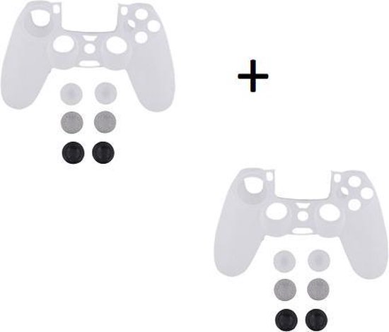Battletron geschikt voor Playstation® controller skin – 2 stuks- transparant wit