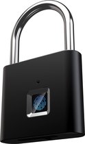 Idonic Biometrisch Hangslot Zwart - Ontgrendel met vingerafdruk - Outdoor & Indoor - IP67 waterdicht - Fitness slot