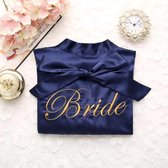 Fiory Kimono Bride| Badjas Bruid| Kimono Bride | Kimono Opdruk| Trouwen| Donker Blauw| L