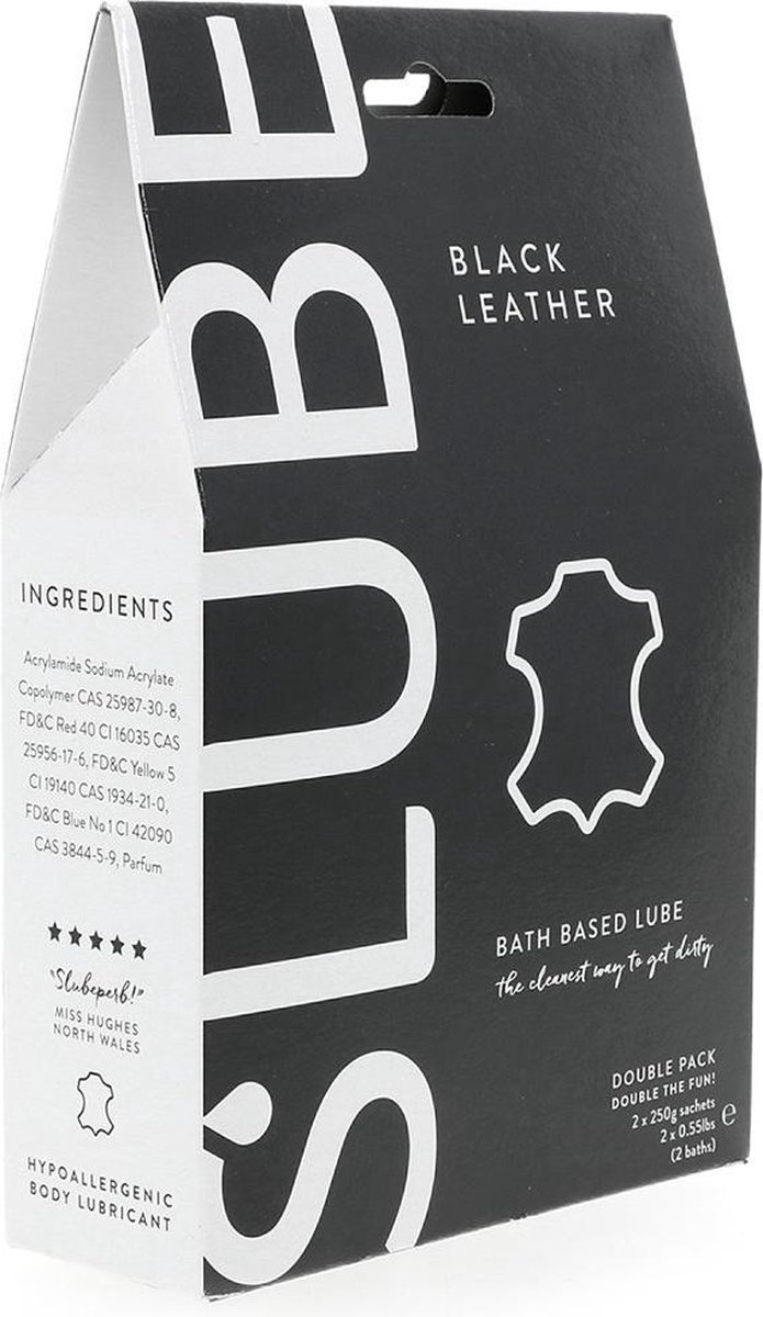 Goedkoopste Slube Blackleather - 3 in 1 Massagegel, Badolie en Glijmiddel - 2 x 250 gr black