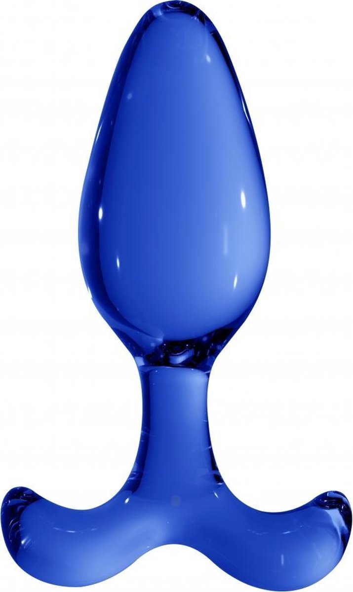 Chrystalino Expert Glazen Buttplug - Blauw