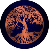 Celtic Tree - Wandcirkel Aluminium -  Levensboom - rond 30cm - Zwart - Blauw - Rosé - Pagan - Heidens - Keltisch - Magisch - Muurcirkel - Wanddeco - Dibond