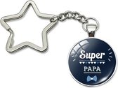 Sleutelhanger voor vader - Super Papa - Vaderdag Kado - Cadeau - Liefste papa geschenk - Cadeautjes Mannen - Gratis Verzonden