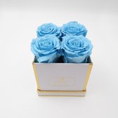Longlife rozen - flowerbox - baby blauwe rozen - echte rozen - giftbox - cadeau voor vrouwen - geschenk
