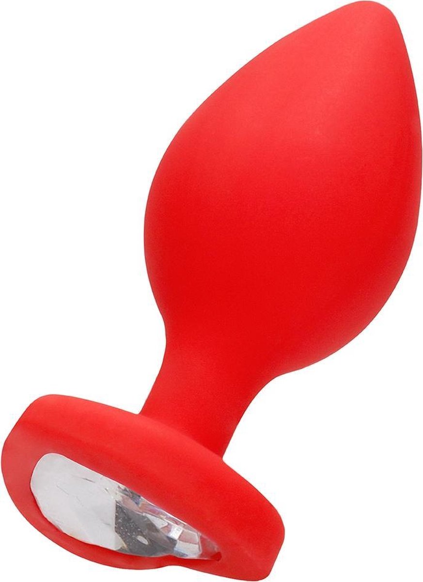 Goedkoopste Diamond Heart Butt Plug - Extra Large - Red