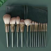 Nixnix - Makeup kwasten Set met tas - 14 stuks - Professionele kwaliteit - Make up brush - Oogschaduw - Foundation Kwast - Poeder Kwast - Cosmetica - Kwasten Set – Make-Up Tasje