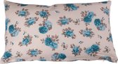 Hoyz | Kussen Two Flowers Turquoise | 30 X 50 | Sierkussen Voor Woonkamer Of Slaapkamer