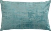 Hoyz | Vintage Velvet Licht Turquoise Kussen | 30 X 50 | Sierkussen Voor Woonkamer Of Slaapkamer