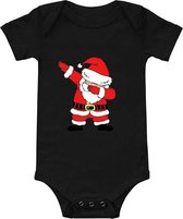 Baby romper Kerstman Dab zwart maat 0-3 maanden - babykleding - kinderkleding - kerst