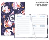 Brepols agenda - Schoolperiode 2021-2022 - Flo & Fleur - Paars Bloemen - 1d/1p - 11.5 x 16.9 cm